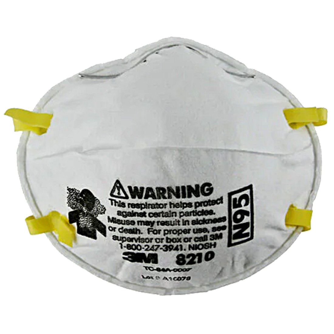 3M™ Particulate Respirator 8210, N95 Mask 20 EA/Box or 160 EA/Case (8 Boxes)