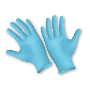 Blue Nitrile Disposable Gloves, Powder-Free Textured, 4 mil Latex-Free, Extra-Large, Box of 100