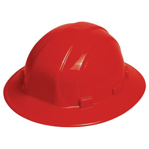 Hard Hat, ERB Omega II, Full Brim, Ratchet Suspension, Red, 19914